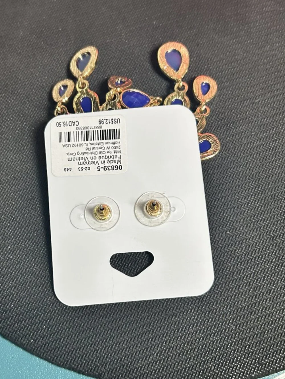 Claire’s Cobalt Blue Tear Drop Chandelier Statement Earrings NWT